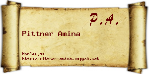 Pittner Amina névjegykártya